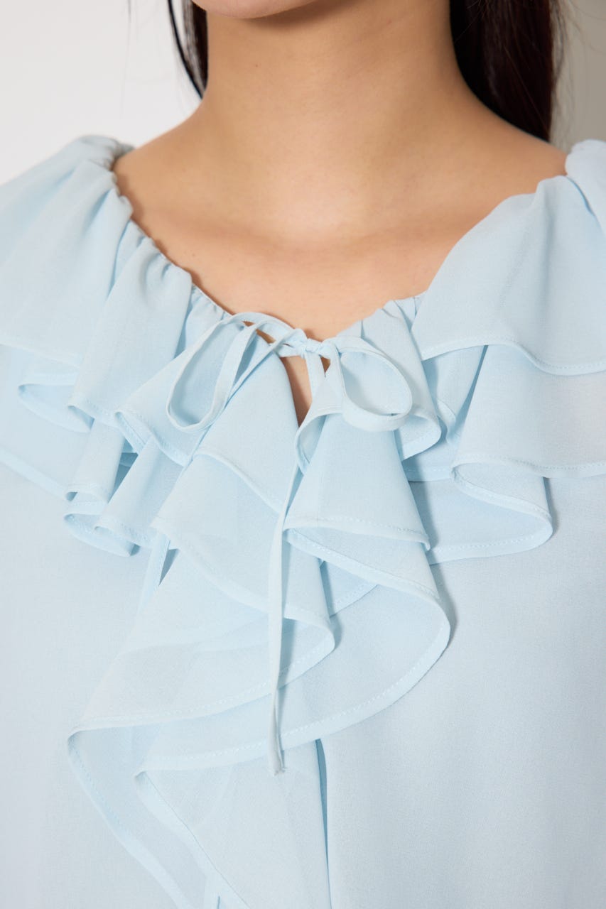 フリルカラートップス L/BLU FREE