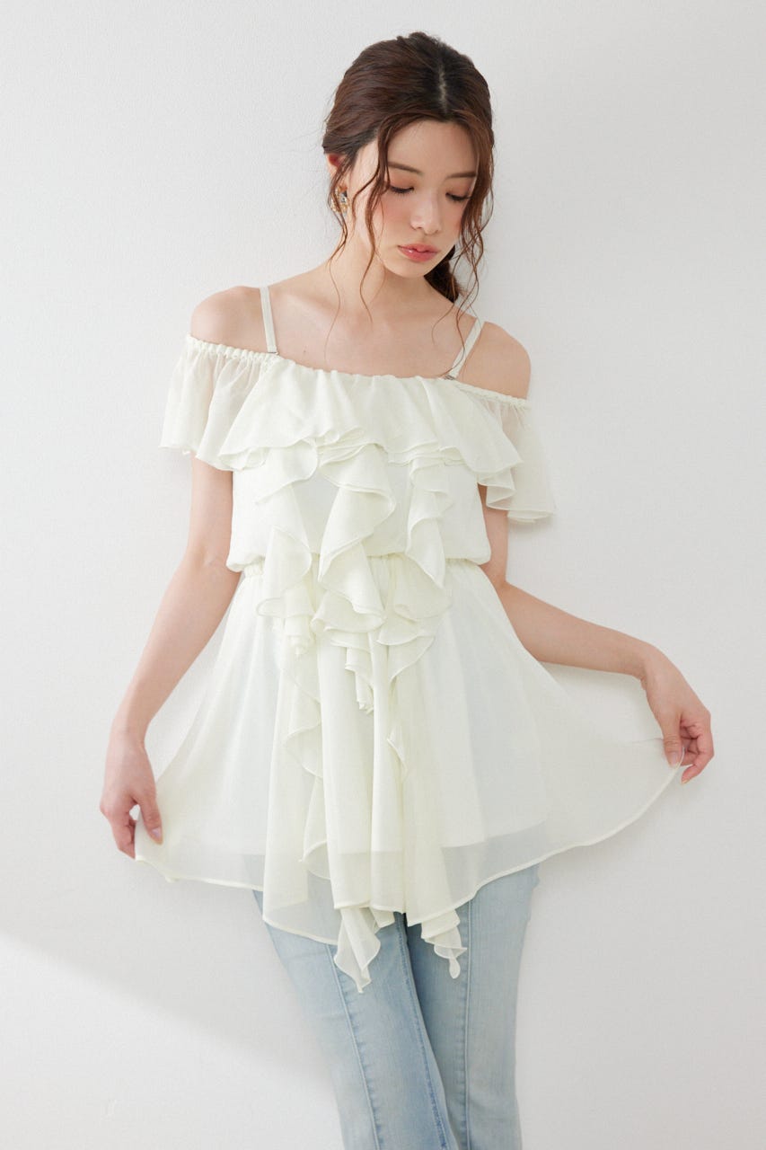 エアリーフリルキャミチュニック WHT FREE