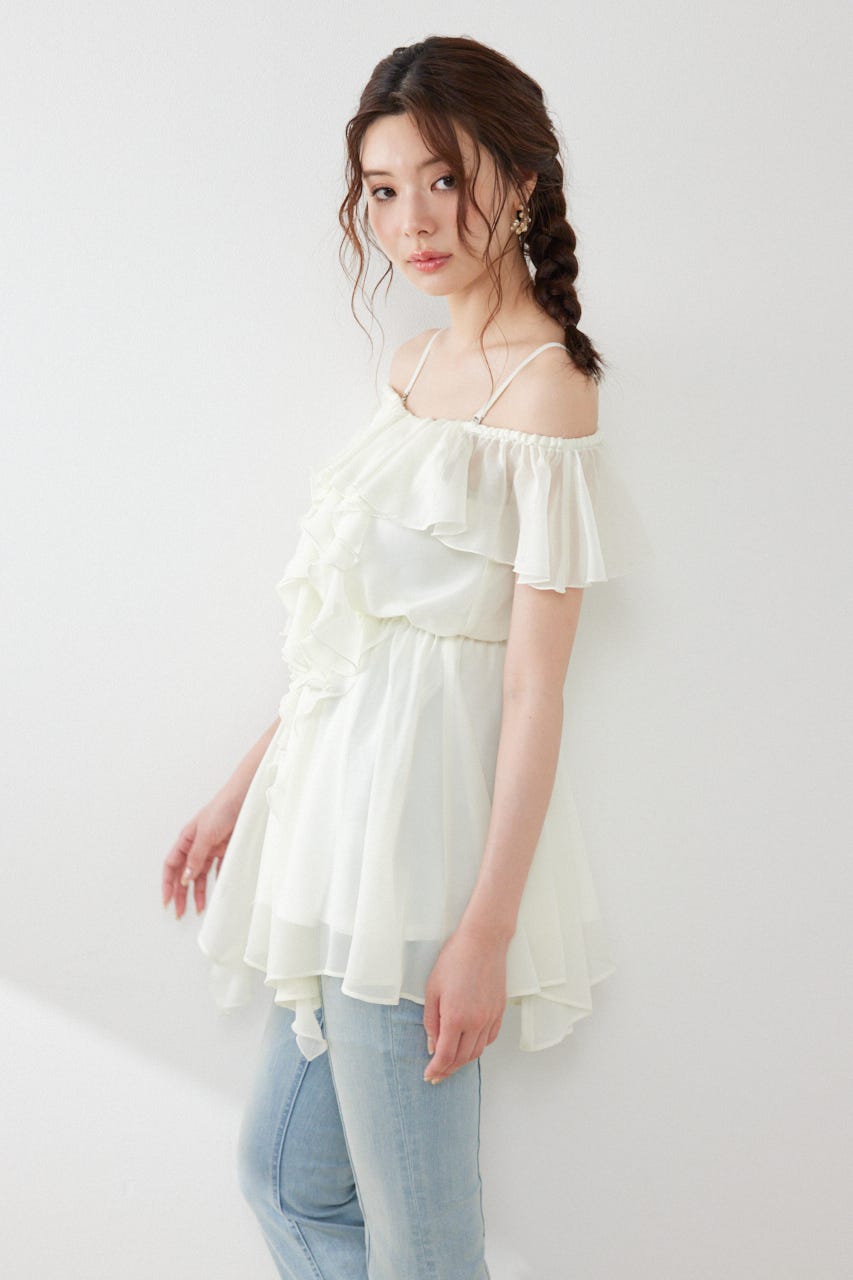 エアリーフリルキャミチュニック WHT FREE