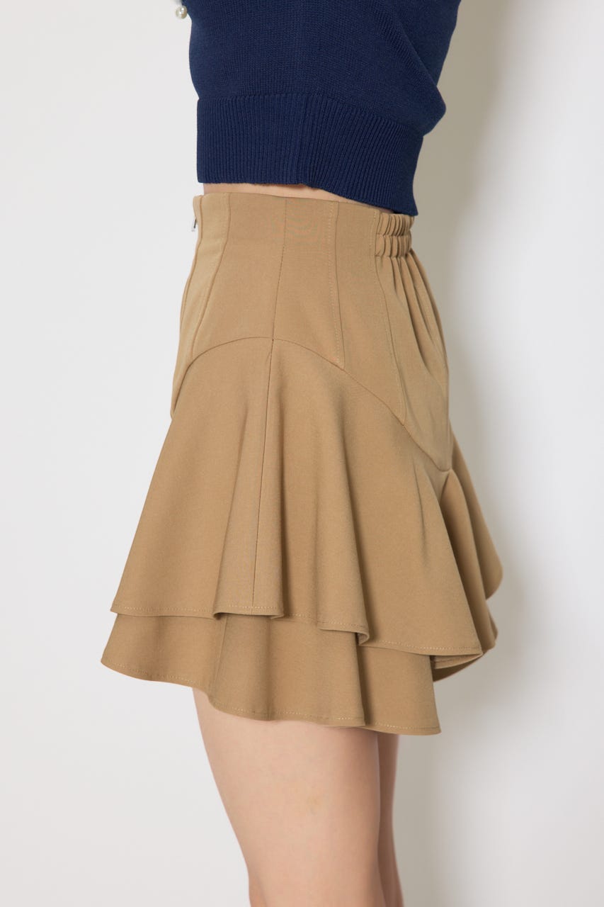 レイヤードヘムコルセットスコートショートパンツ BEG XS