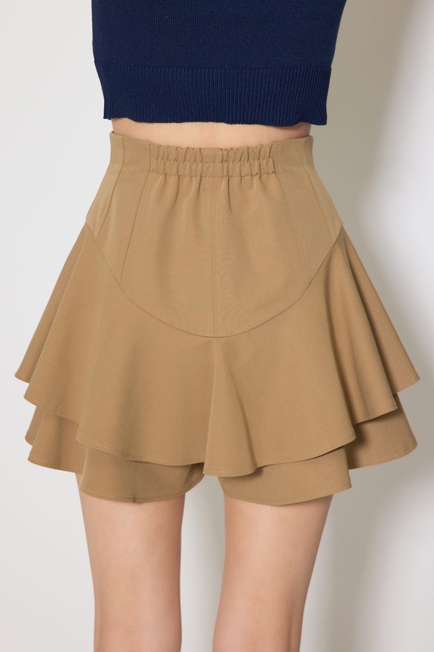 レイヤードヘムコルセットスコートショートパンツ BEG XS