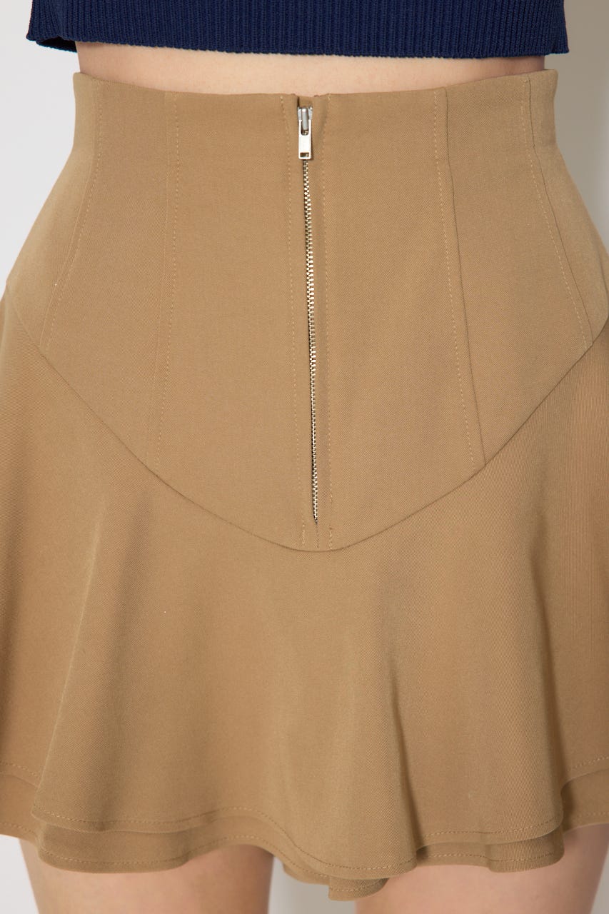 レイヤードヘムコルセットスコートショートパンツ BEG XS