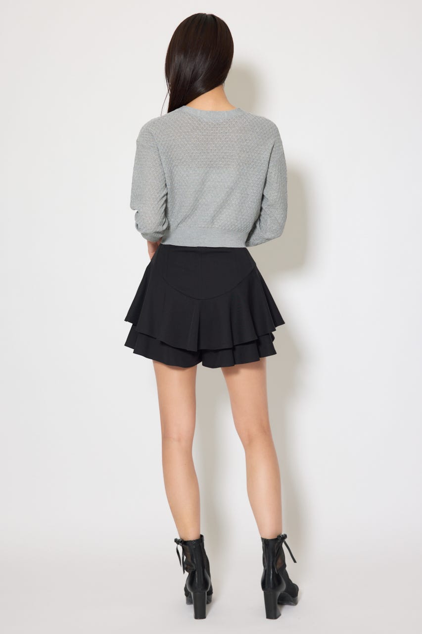 レイヤードヘムコルセットスコートショートパンツ BLK M