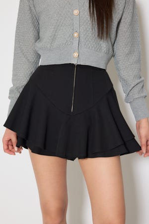 レイヤードヘムコルセットスコートショートパンツ