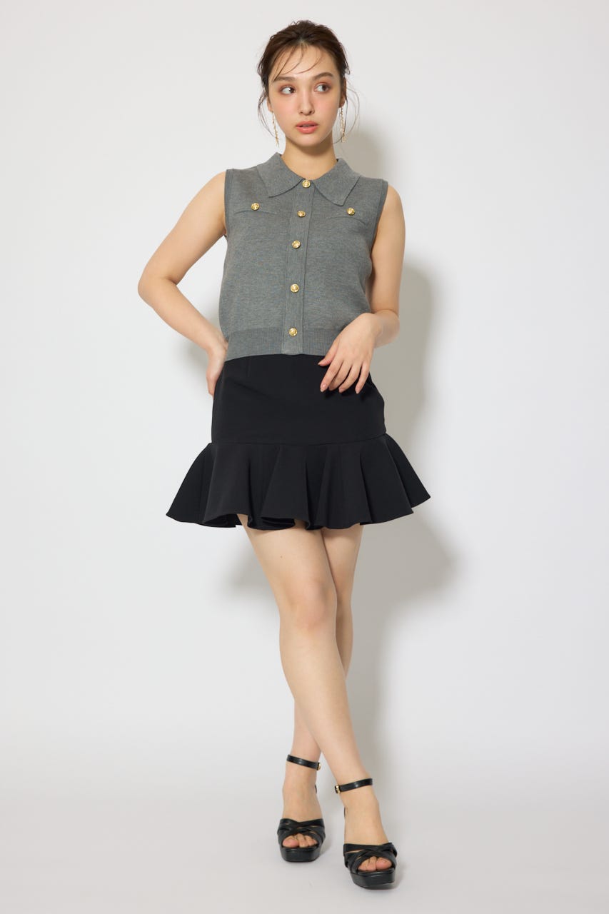 サーキュラーフレアジャストウエストスカート BLK S