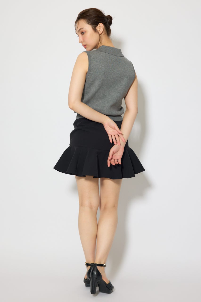 サーキュラーフレアジャストウエストスカート BLK S
