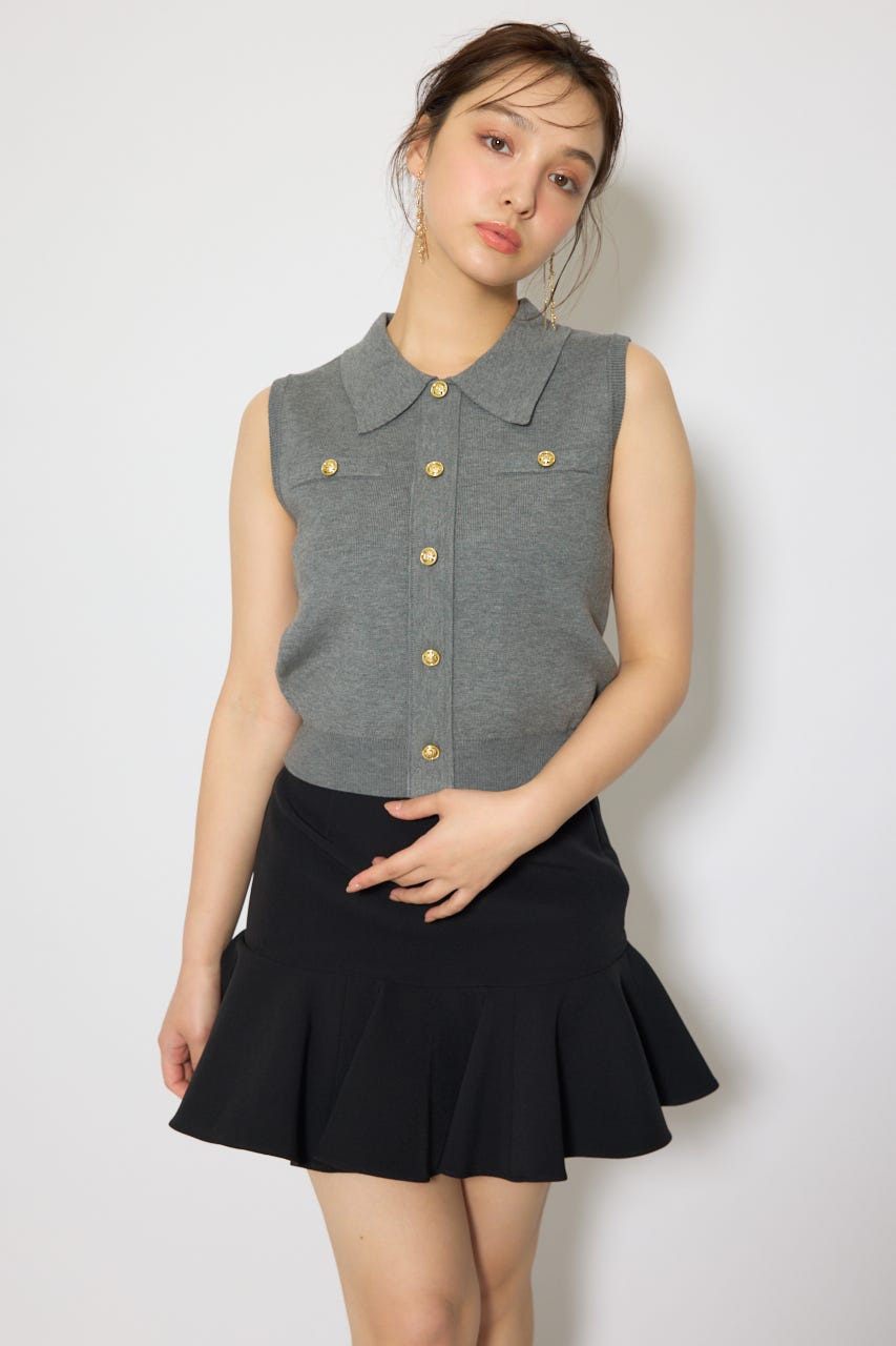 サーキュラーフレアジャストウエストスカート BLK S