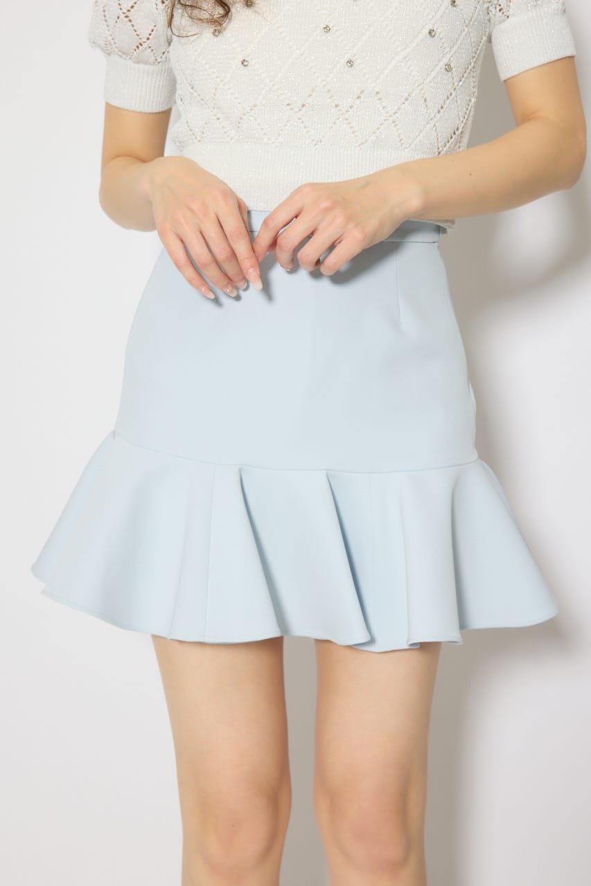 サーキュラーフレアジャストウエストスカート L/BLU M