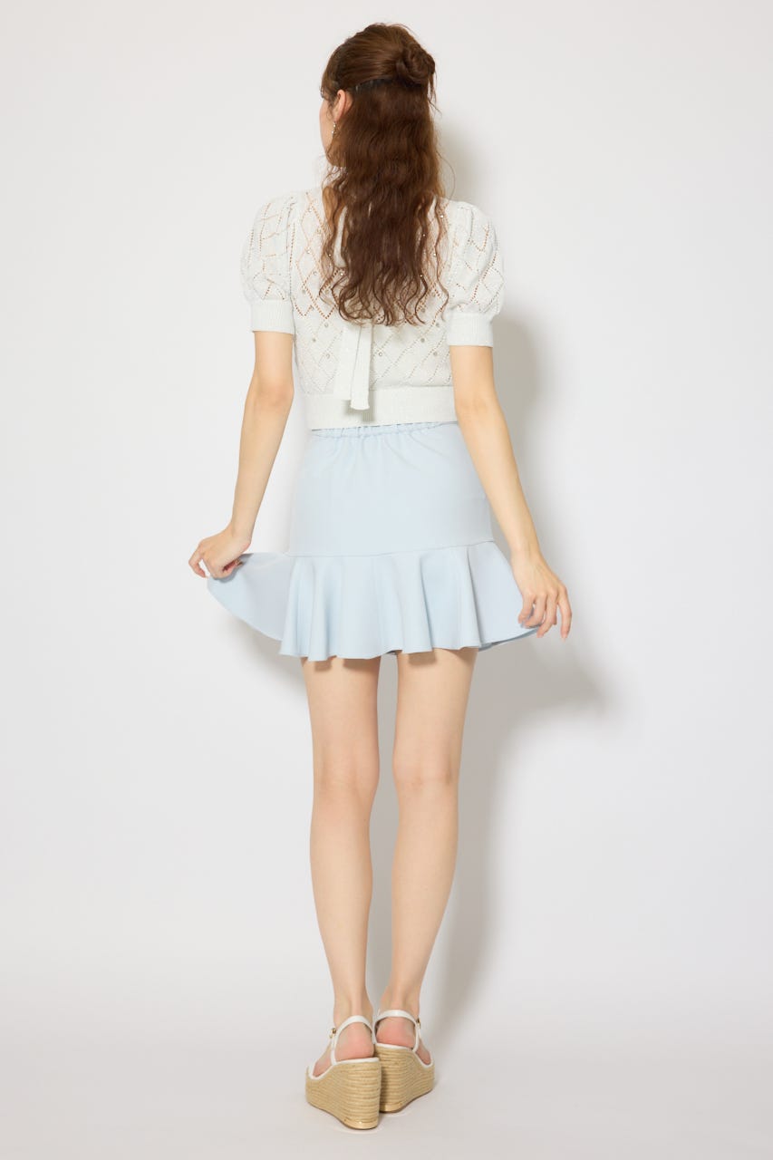 サーキュラーフレアジャストウエストスカート L/BLU M