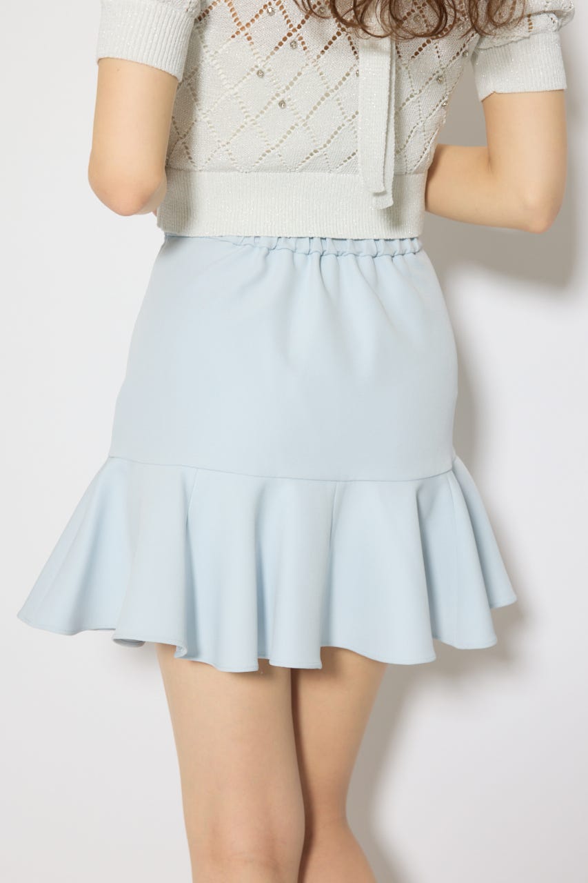 サーキュラーフレアジャストウエストスカート L/BLU M