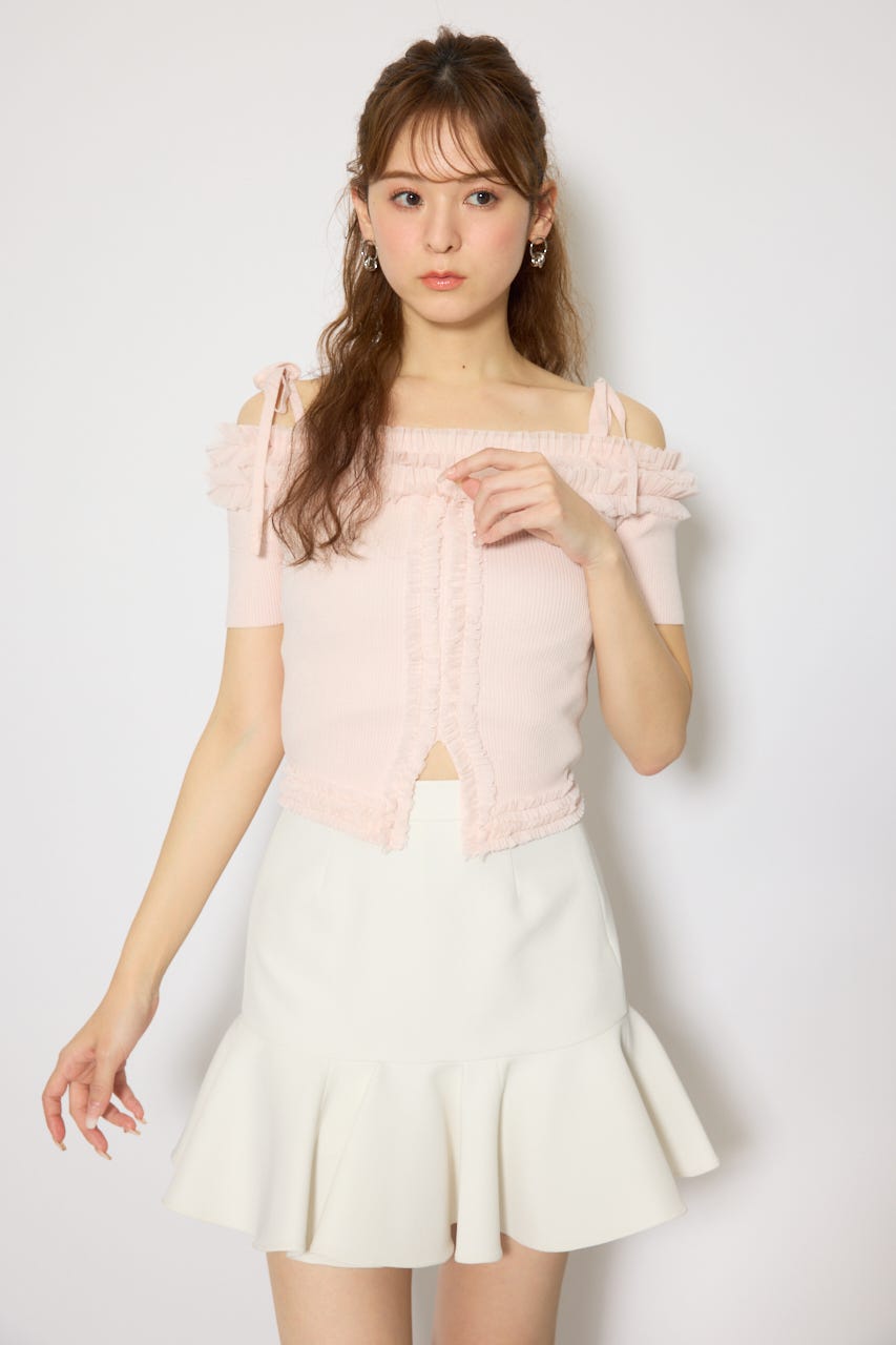 【森香澄さん着用】サーキュラーフレアジャストウエストスカート WHT S