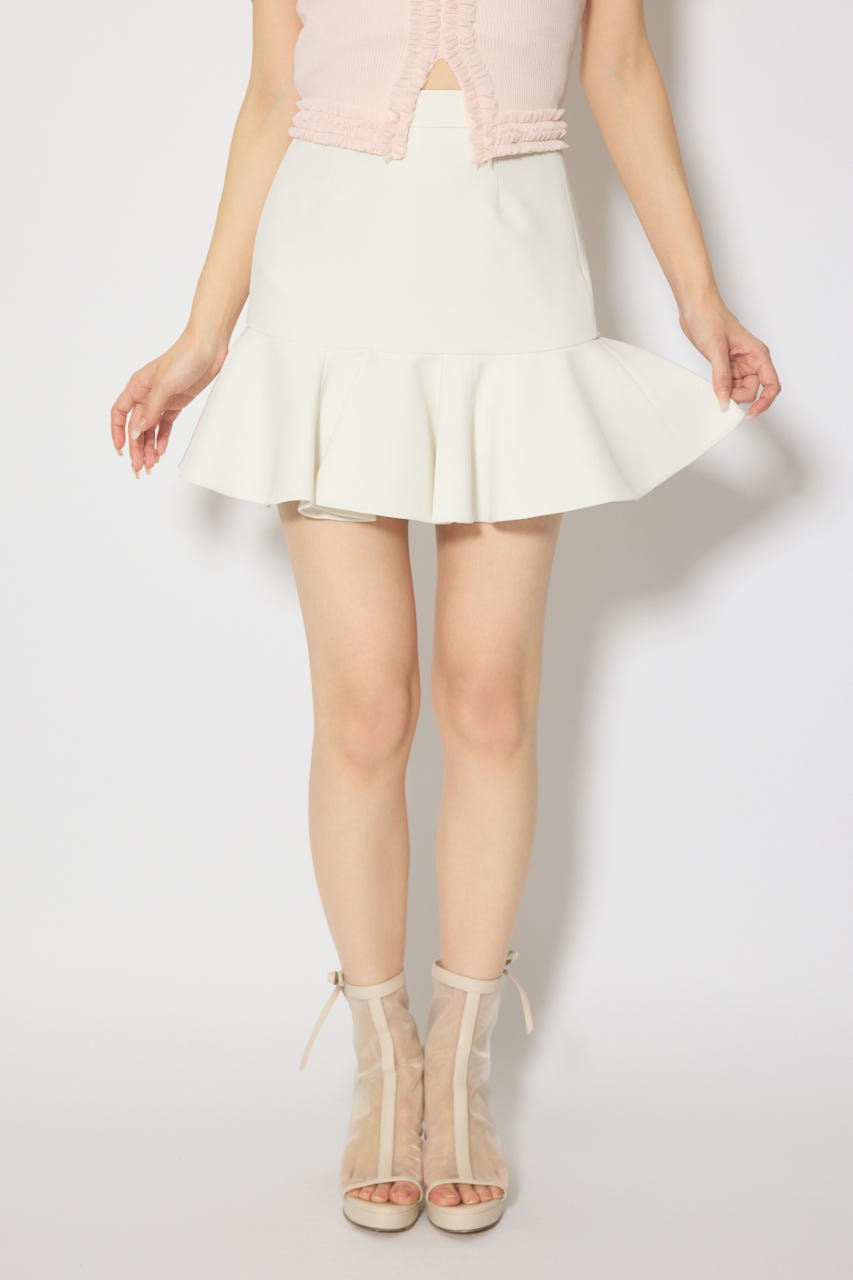 サーキュラーフレアジャストウエストスカート WHT S