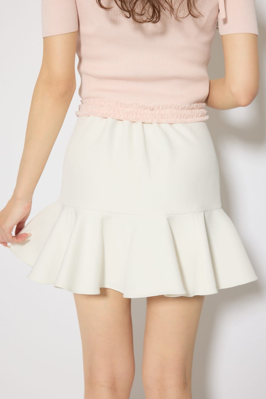 サーキュラーフレアジャストウエストスカート WHT S