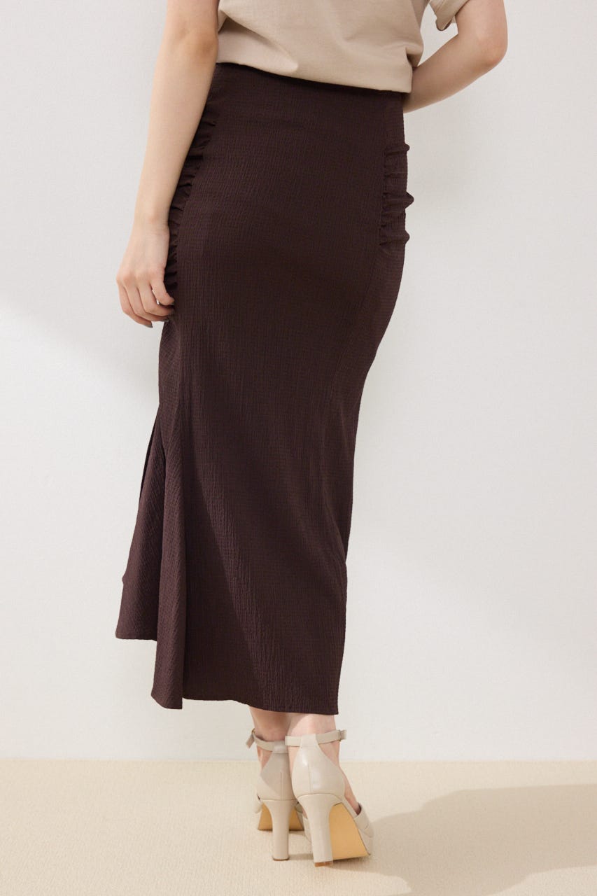 ギャザーマーメイドジャストウエストスカート BRN S