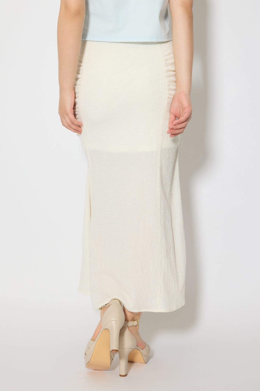 ギャザーマーメイドジャストウエストスカート WHT S