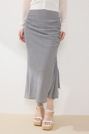 ギャザーマーメイドジャストウエストスカート