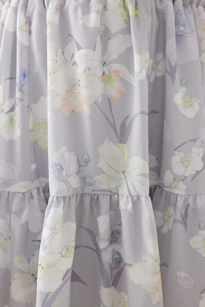 【女神ワンピース】ホルターネックギャザーミニフレアワンピース 柄GRY M