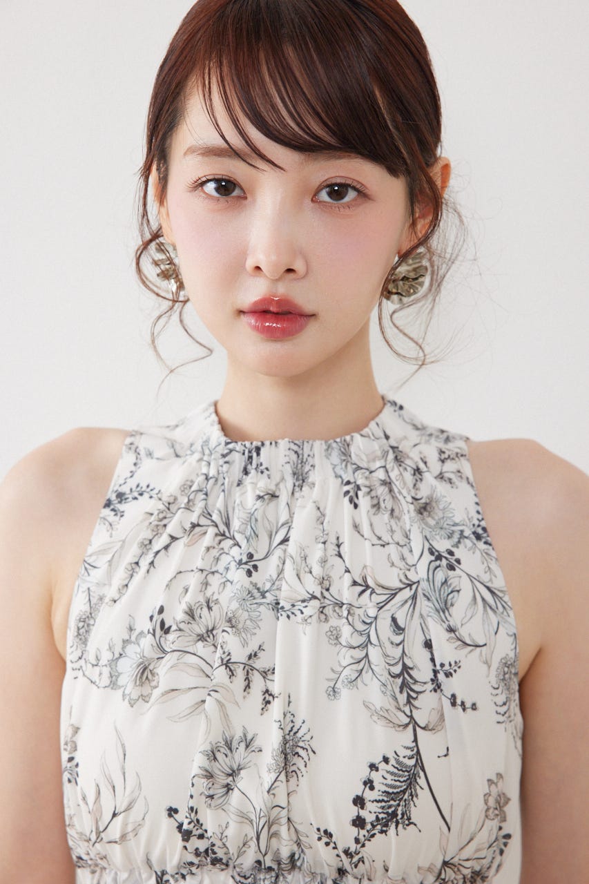 【女神ワンピース】ホルターネックギャザーミニフレアワンピース Multi_1 S