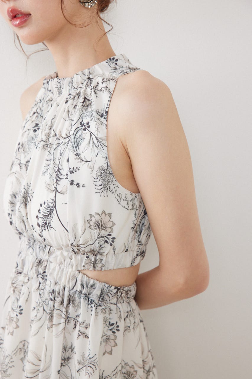 【女神ワンピース】ホルターネックギャザーミニフレアワンピース Multi_1 S