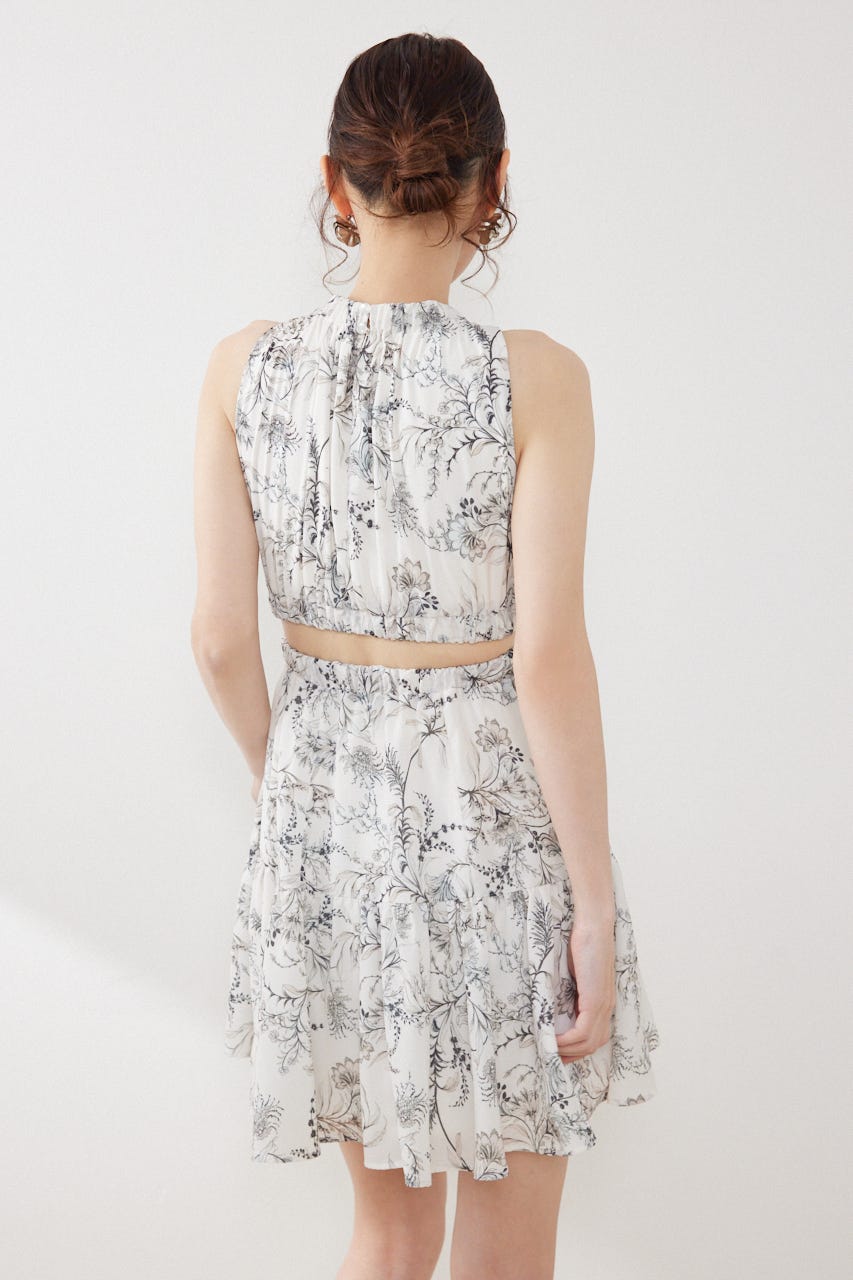 【女神ワンピース】ホルターネックギャザーミニフレアワンピース Multi_1 S