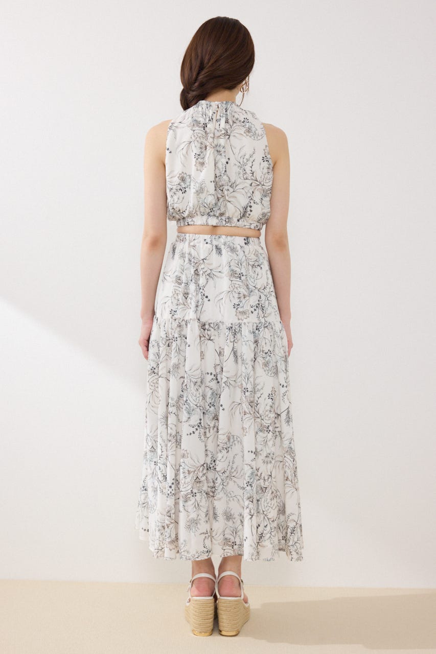 【女神ワンピース】ホルターネックギャザーフレアワンピース Multi_1 M