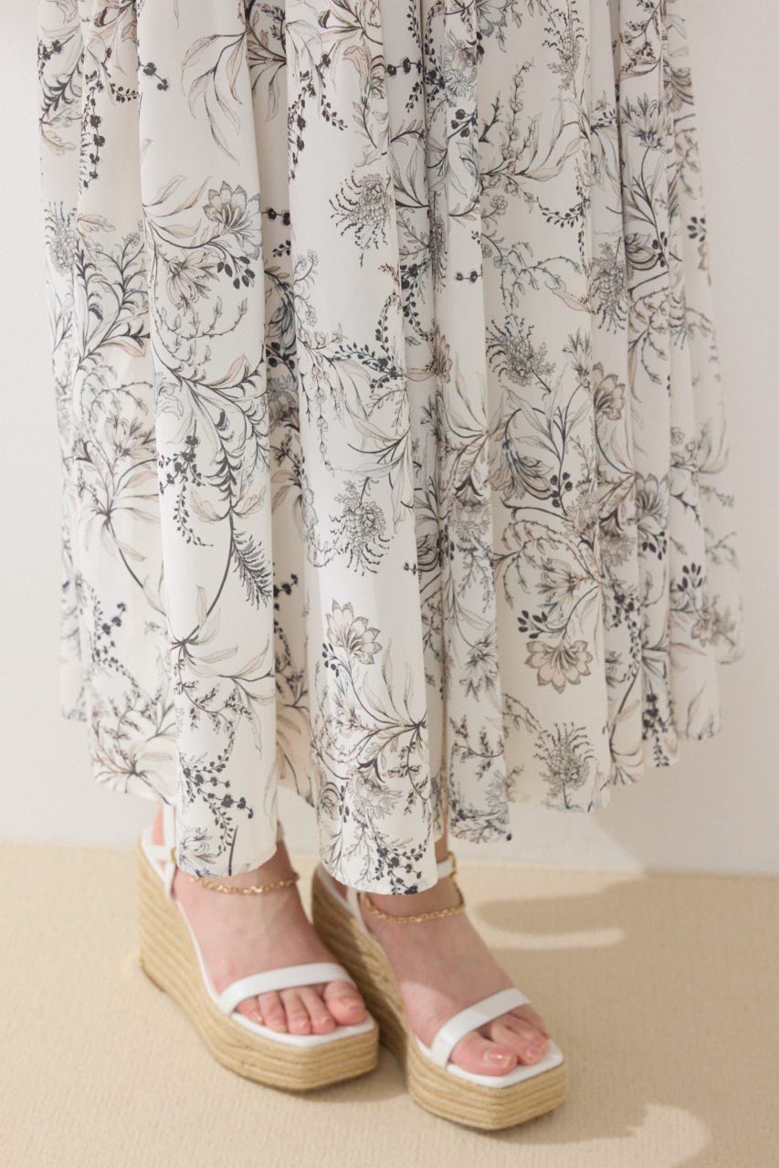 【女神ワンピース】ホルターネックギャザーフレアワンピース Multi_1 M