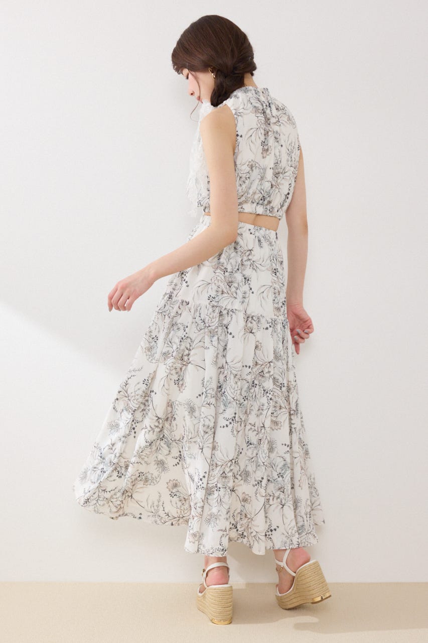 【女神ワンピース】ホルターネックギャザーフレアワンピース Multi_1 M