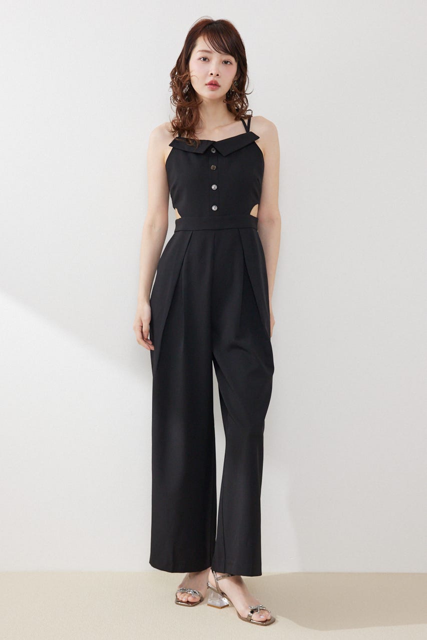 ウエストオープンキャミロンパース BLK M