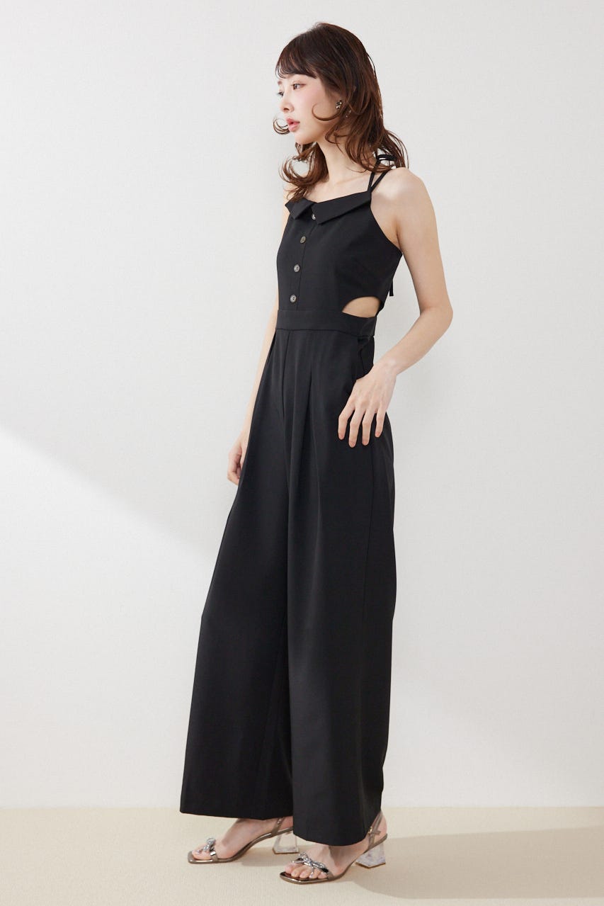 ウエストオープンキャミロンパース BLK M
