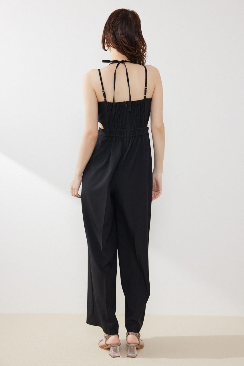 ウエストオープンキャミロンパース BLK M