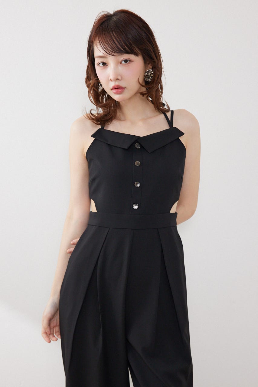 ウエストオープンキャミロンパース BLK M