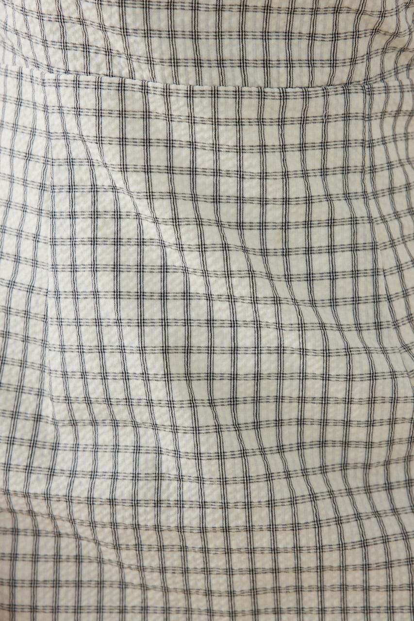 フロントカシュクール2WAYパフスリーブミニワンピース 柄WHT M