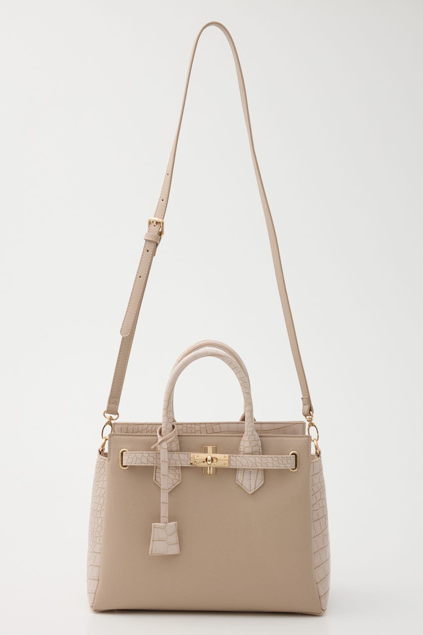 【森香澄さん着用】ベルトデザインカデナバッグ BEG FREE