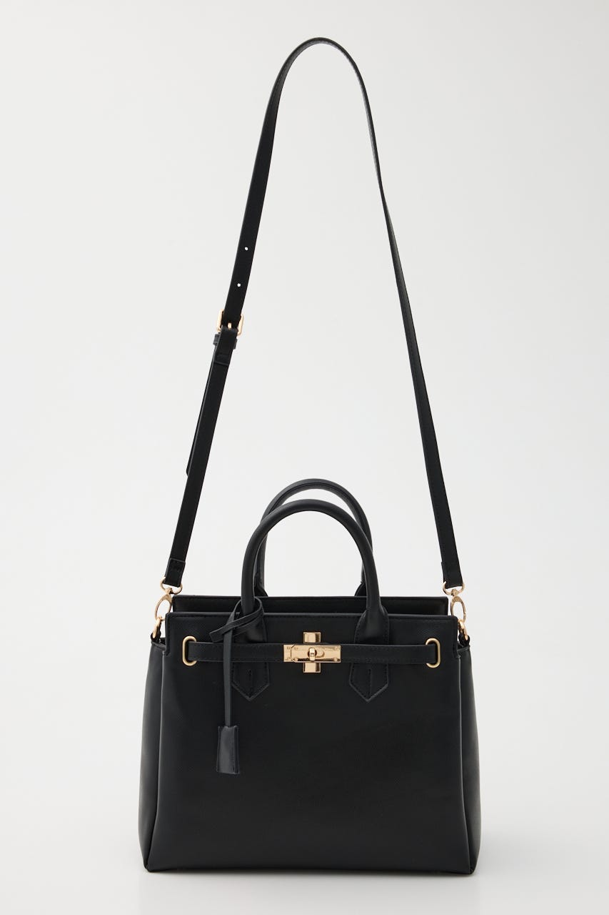 【森香澄さん着用】ベルトデザインカデナバッグ BLK FREE