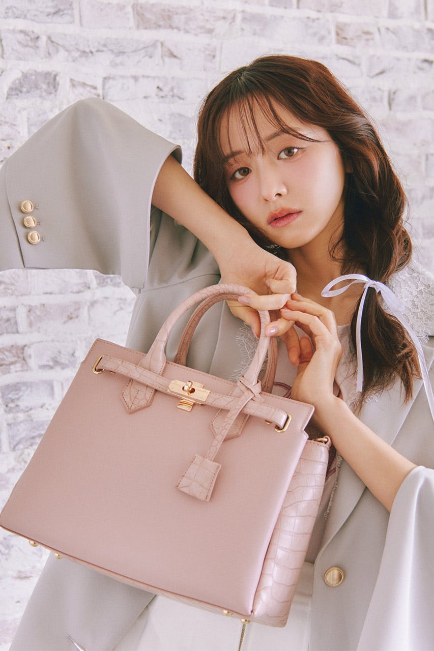 【森香澄さん着用】ベルトデザインカデナバッグ PNK FREE