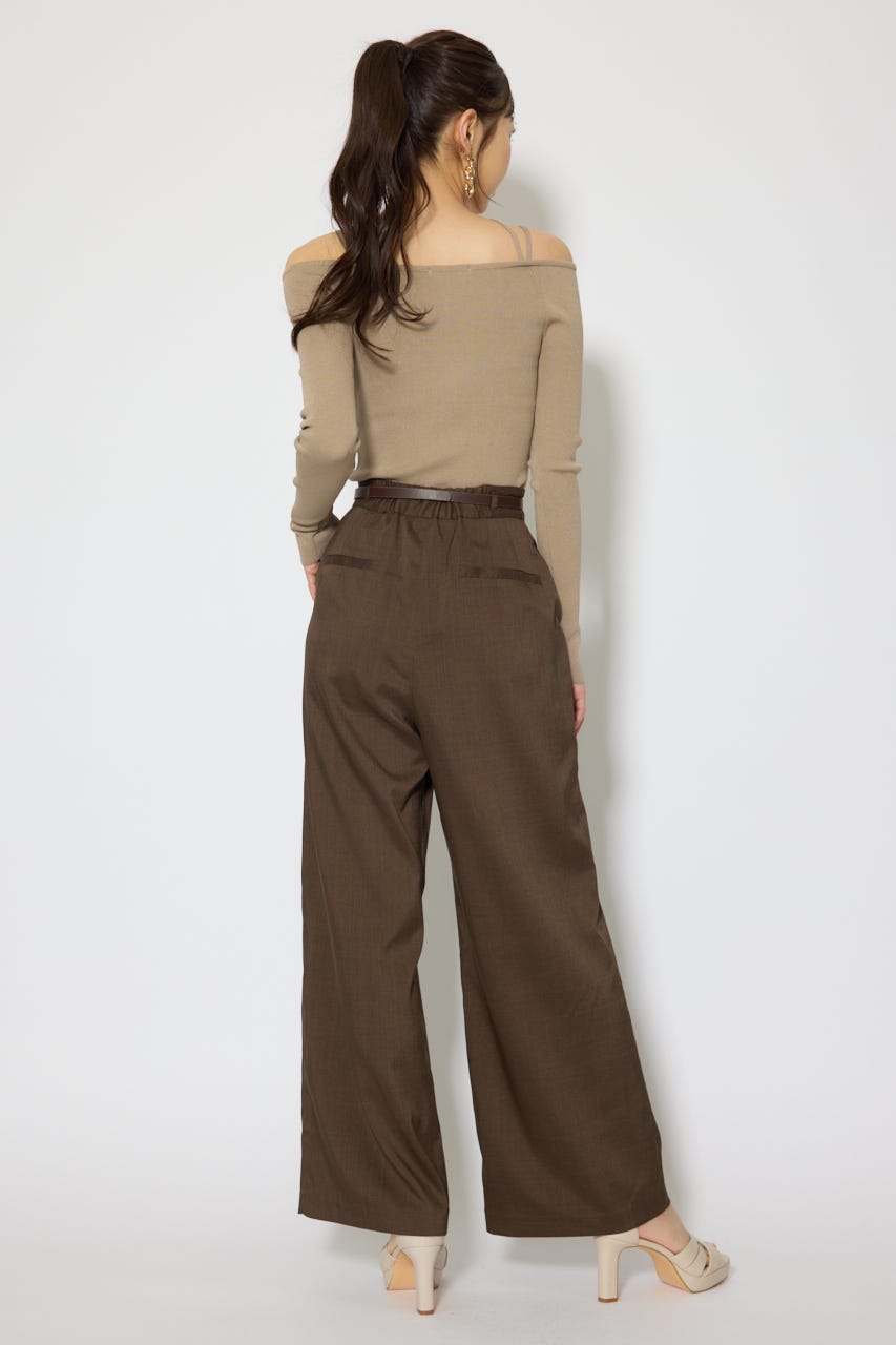 ストリングタイトニットトップス BEG FREE