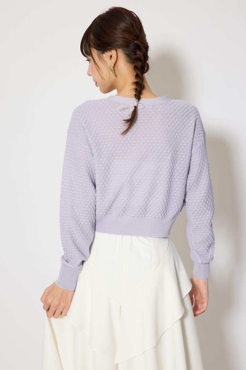 柄編みシアーカーディガン PUR FREE