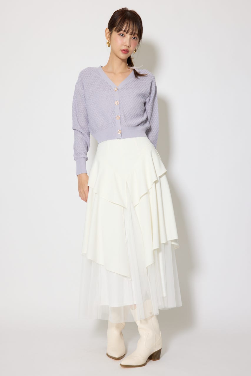 柄編みシアーカーディガン PUR FREE