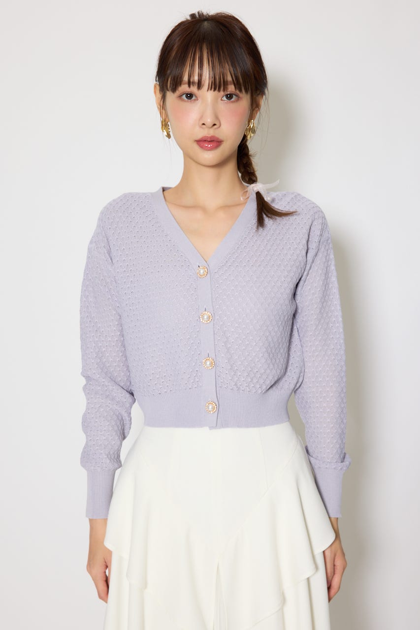 柄編みシアーカーディガン PUR FREE