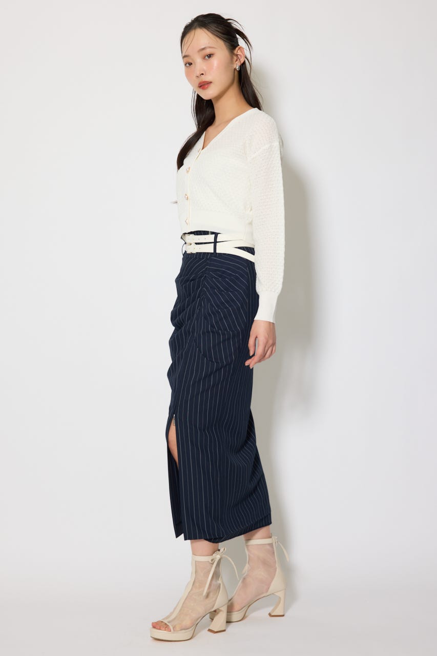 柄編みシアーカーディガン WHT FREE