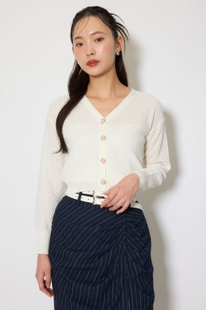 柄編みシアーカーディガン