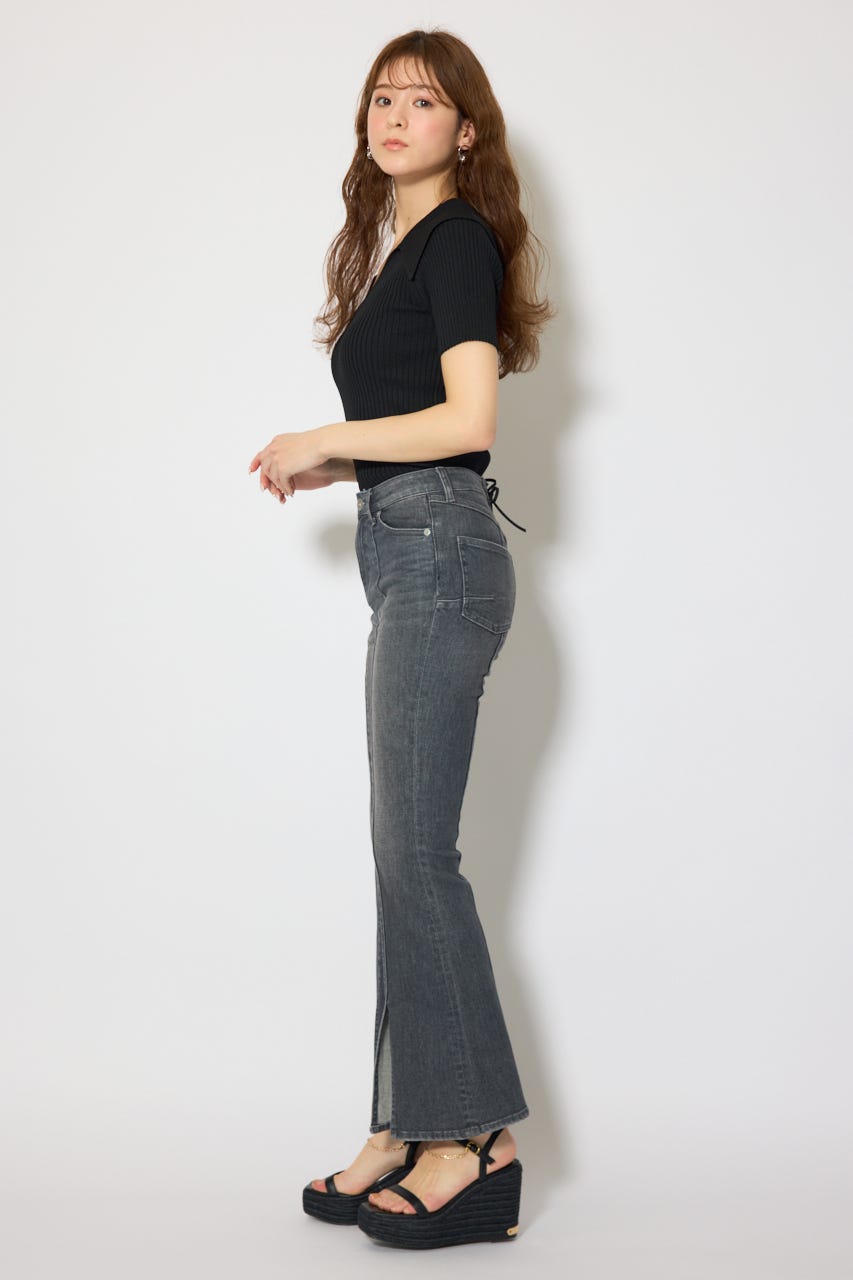 BIGカラーニットトップス BLK FREE