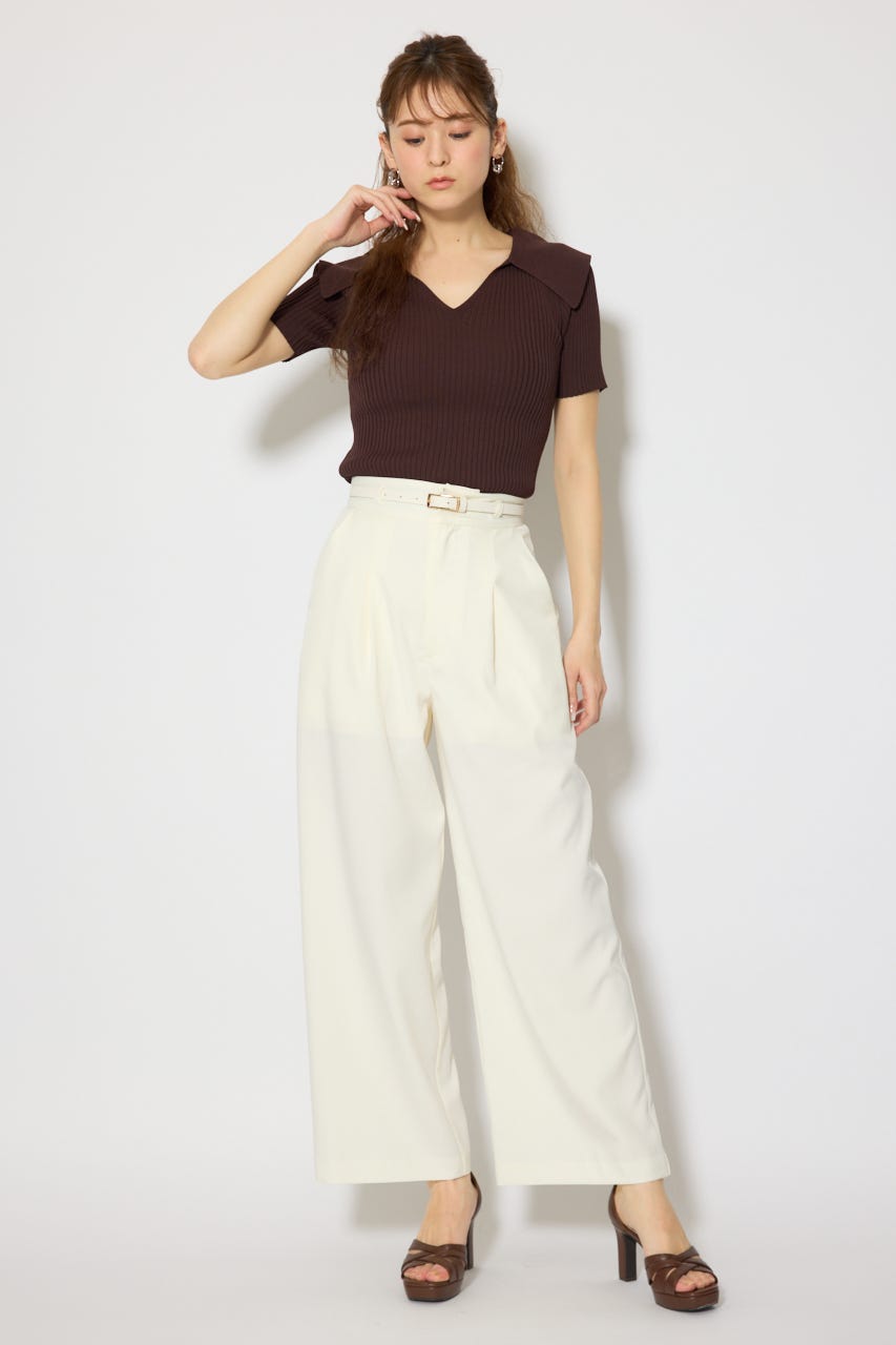 BIGカラーニットトップス BRN FREE