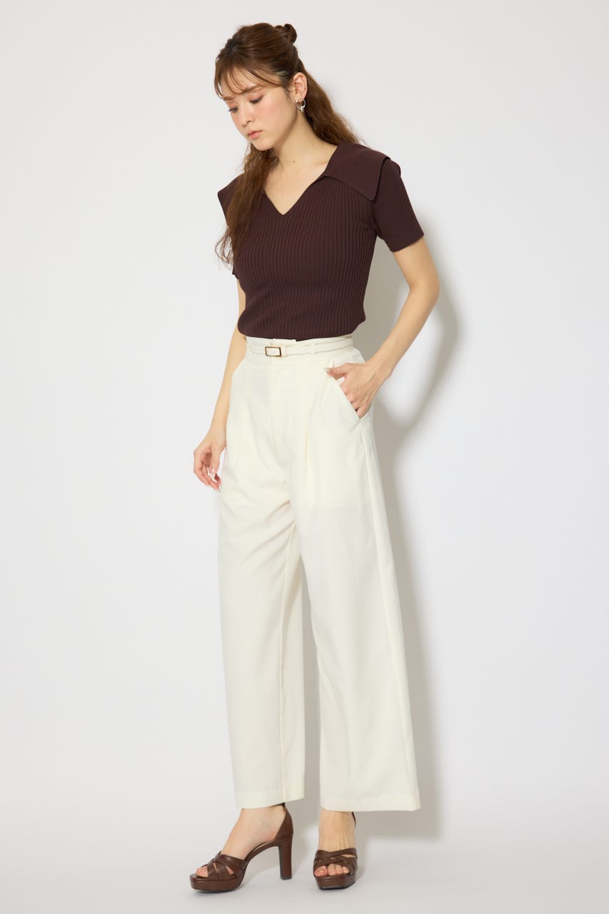 BIGカラーニットトップス BRN FREE