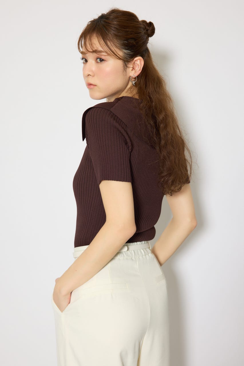 BIGカラーニットトップス BRN FREE