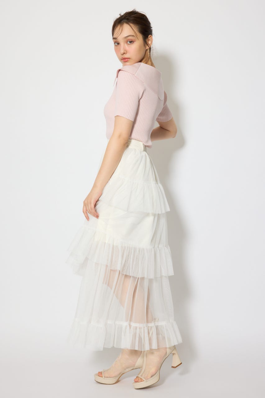 BIGカラーニットトップス L/PNK FREE