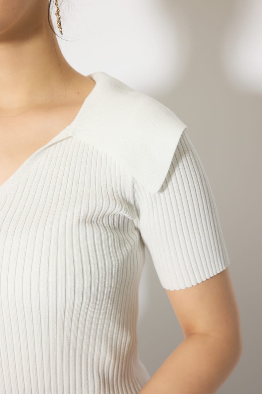 BIGカラーニットトップス WHT FREE