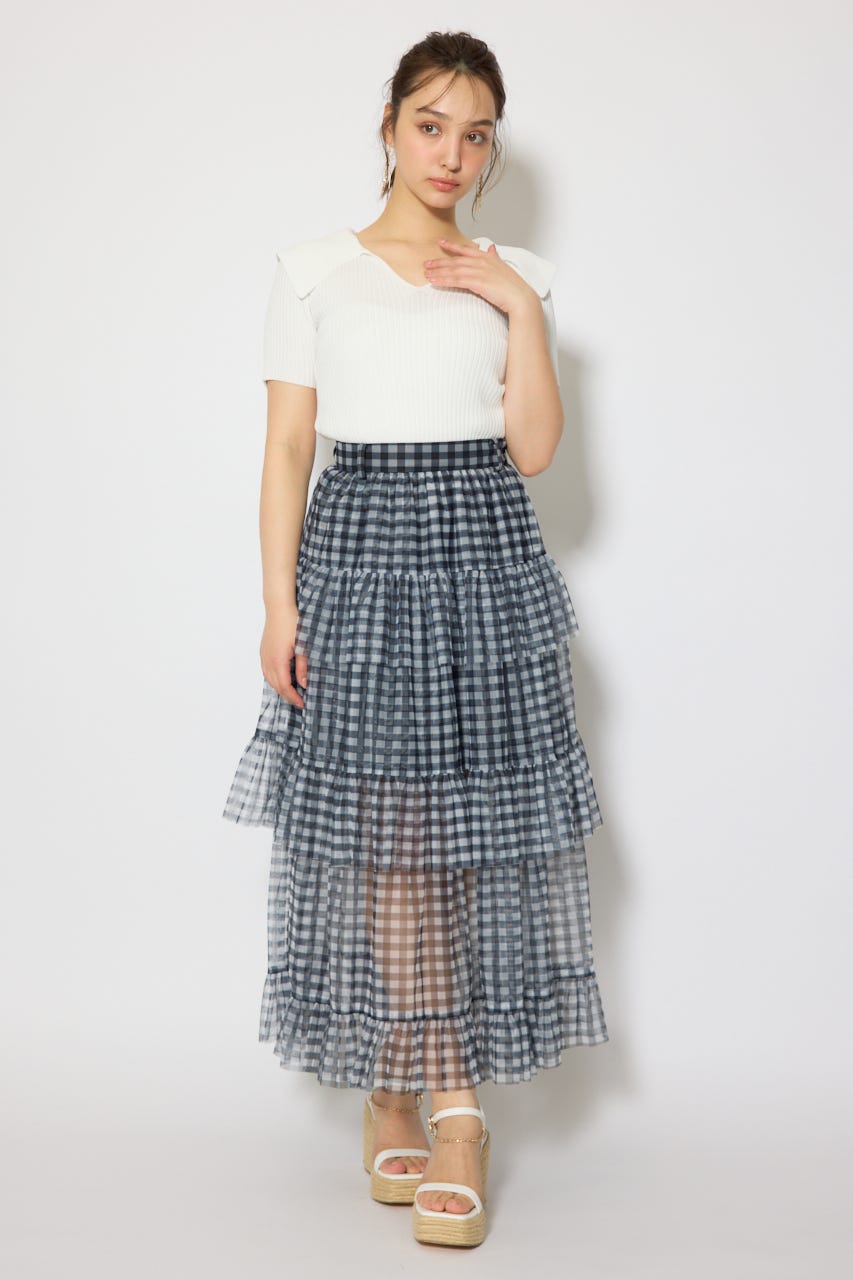 BIGカラーニットトップス WHT FREE