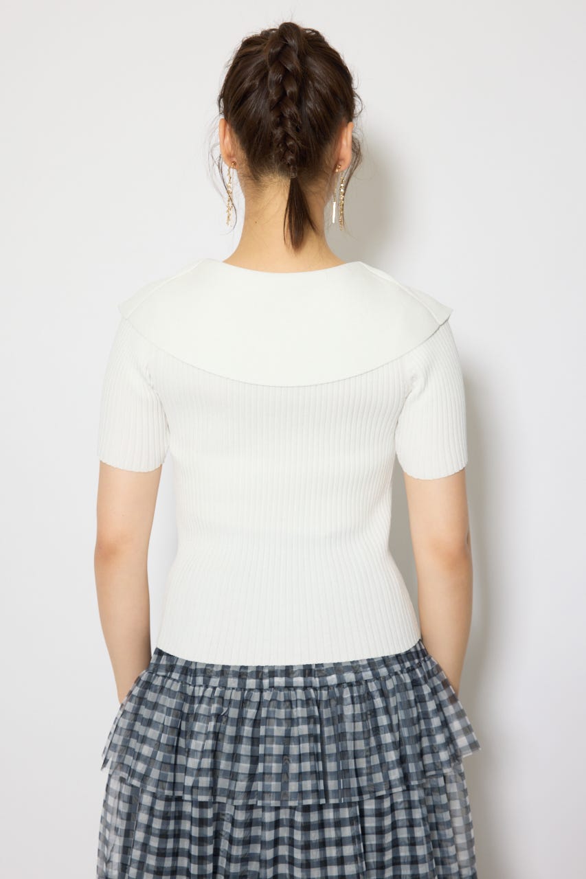 BIGカラーニットトップス WHT FREE