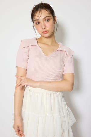 BIGカラーニットトップス